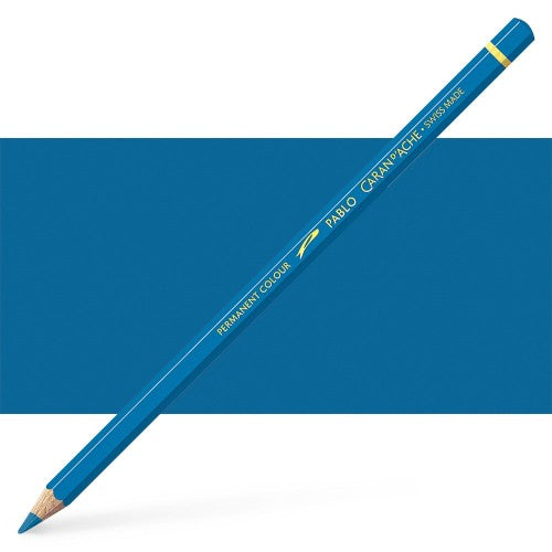 Caran d'Ache Pablo Marine Blue artist pencils, ideal for vibrant color drawing and blending with 3.8 mm lead.