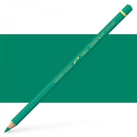 Caran d'Ache Pablo Greenish Blue artist pencils, ideal for precision drawing with a rich, vibrant hue and eco-friendly design.