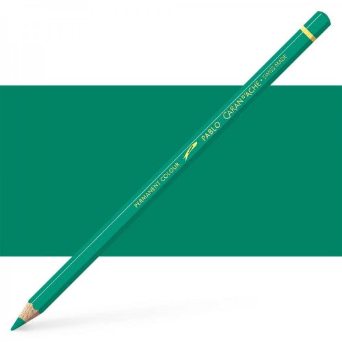 Caran d'Ache Pablo Greenish Blue artist pencils, ideal for precision drawing with a rich, vibrant hue and eco-friendly design.