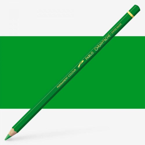 Caran d'Ache Pablo Grass Green artist pencil with vibrant pigment for realistic drawing and versatile artwork.