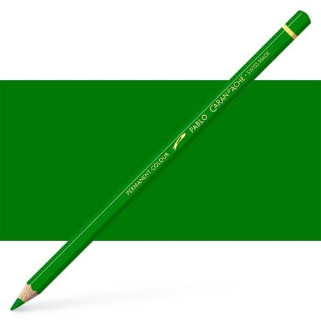 Caran d'Ache Pablo Moss Green artist pencil, perfect for vibrant shading and layering in your artwork.
