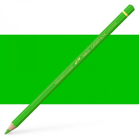 Caran d'Ache Pablo Yellow Green (3) artist pencil features vibrant color and exceptional covering power for artists.