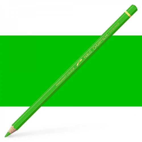Caran d'Ache Pablo Yellow Green (3) artist pencil features vibrant color and exceptional covering power for artists.