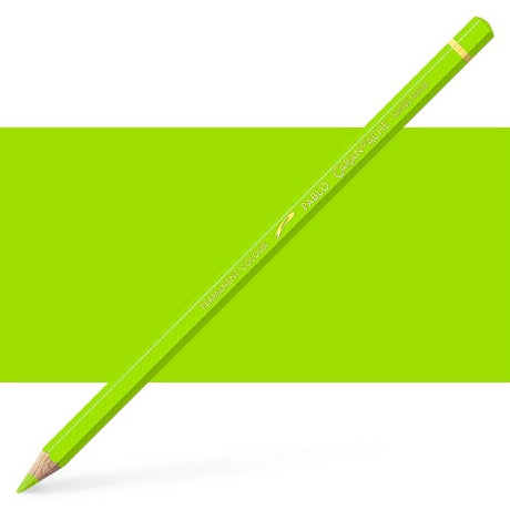 Caran d'Ache Pablo Lime Green artist pencils, vibrant 3-pack for precision drawing and coloring.