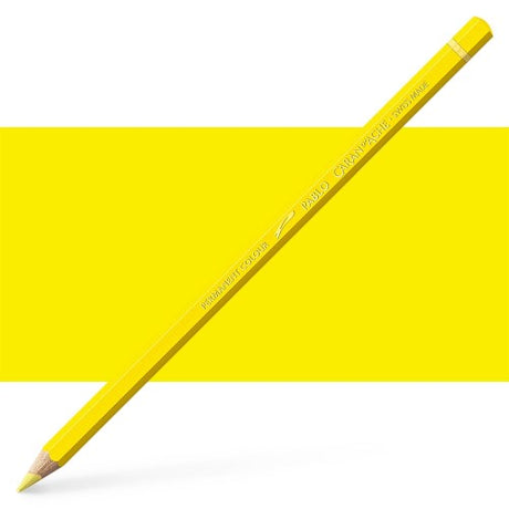 Caran d'Ache Pablo Lemon Yellow artist pencils in a 3 pack, showcasing vibrant color and durable construction for creative projects.