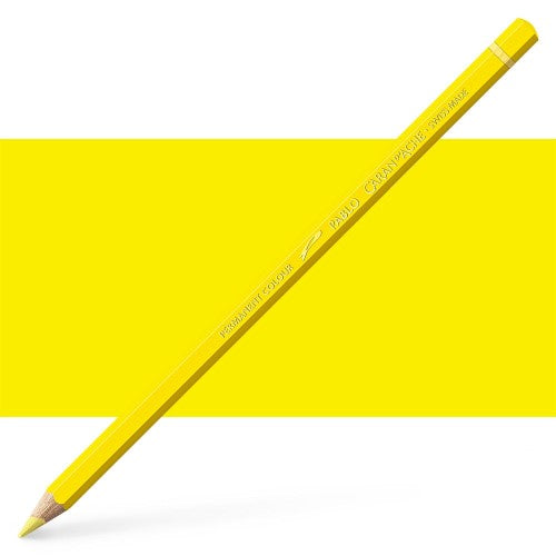 Caran d'Ache Pablo Lemon Yellow artist pencils in a 3 pack, showcasing vibrant color and durable construction for creative projects.