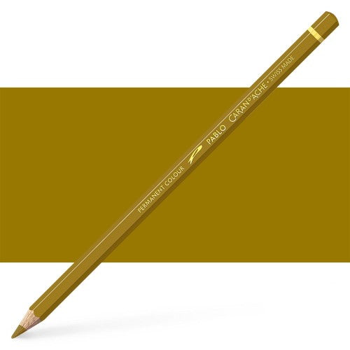 Caran d'Ache Pablo Olive (3) artist pencils with vibrant color range, exceptional lightfastness, and smooth leads for realistic drawing.