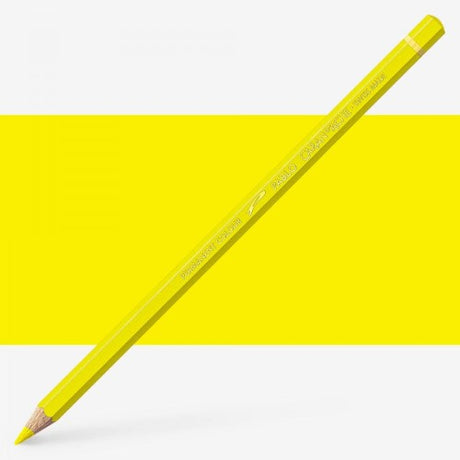 Caran d'Ache Pablo Canary Yellow artist pencils in a 3-pack, featuring vibrant color, smooth application, and high covering power.