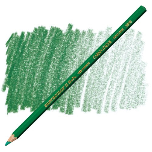 Supracolour Emerald Green (3) artist pencils in vibrant green, perfect for detailed and watercolor art techniques.