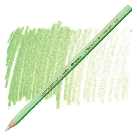 Supracolour Light Green (3) artist pencil, water-soluble, vibrant color for sketches and watercolor effects.