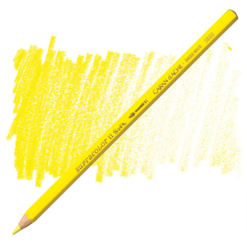 Vibrant Supracolour Lemon Yellow artist pencils with 3.8 mm leads, perfect for blending and watercolour techniques.