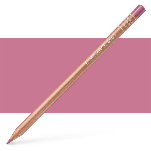 Caran D’ache Luminance Pencils in Hibiscus Pink, professional-grade, high pigment, lightfast, eco-friendly cedar casing.
