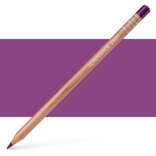 Luminance 6901 Quin Purple pencil with creamy lead, high lightfastness, ideal for professional artists and designers.