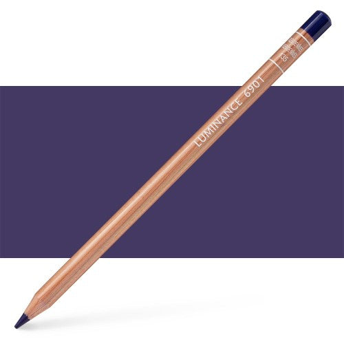 Luminance 6901 Bleu de Nimes colored pencils with creamy lead, 76 vibrant colors, and high light resistance for professional artists.