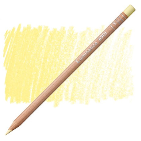 Pack of 3 Caran D’ache Luminance Pencils in Naples Ochre, featuring creamy lead and eco-friendly cedar wood casing.
