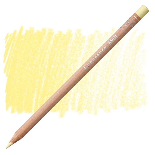 Pack of 3 Caran D’ache Luminance Pencils in Naples Ochre, featuring creamy lead and eco-friendly cedar wood casing.