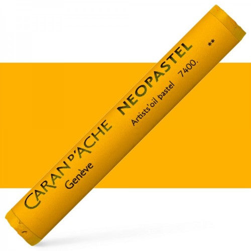 Set of 3 Caran d'Ache Neopastel Gold Yellow pastels for vibrant, velvety art on various surfaces.