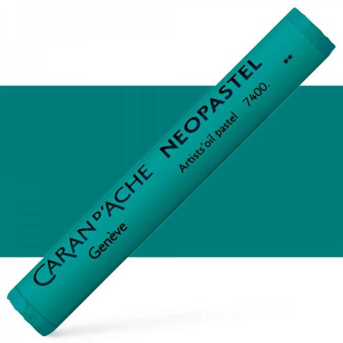 Set of 3 Caran d'Ache Neopastel Greenish Blue pastels, vibrant, ultra-high quality, perfect for diverse artistic techniques.