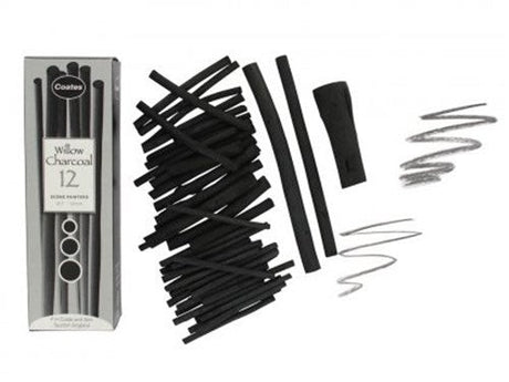 High-quality willow charcoal sticks (7-12mm) for vibrant drawings and smooth blending, perfect for artists and hobbyists.