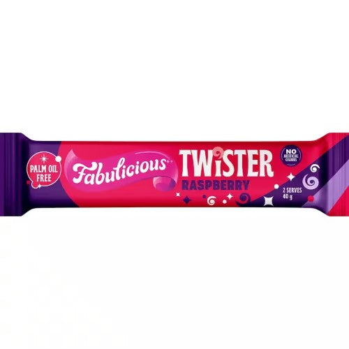 RJ's Fabulicious Raspberry Twister 40g ( 24 Pack )