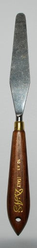 Das 1343 Palette Knife with a flexible steel blade, cranked handle for comfort, ideal for mixing and applying paints.