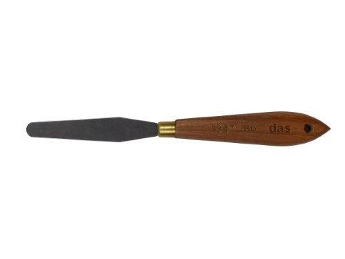 Das 1347 Palette Knife with cranked handle, designed for precision mixing and applying paint in various techniques.