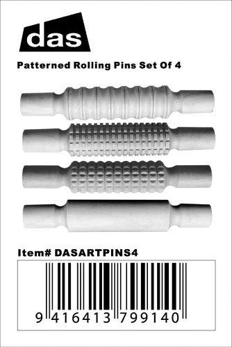 Set of 4 vibrant patterned rolling pins for kids, ideal for crafting, painting, and enhancing creative play.
