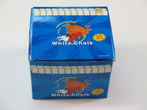 100 pieces of high-quality white chalk for artists, perfect for vibrant drawings on blackboards and paper.