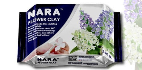 Nara Clay - FLOWER CLAY 250g, versatile air-drying clay for detailed flower sculptures and custom colors.