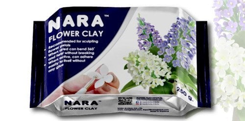 Nara Clay - FLOWER CLAY 250g, versatile air-drying clay for detailed flower sculptures and custom colors.