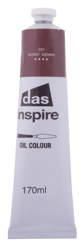Das Inspire Oil 170ml in Burnt Sienna, ideal for beginner artists, offering vibrant color and smooth application.