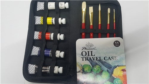 Phoenix Oil Travel Set: vibrant, high-quality oil paints in a portable kit for artists on the go.