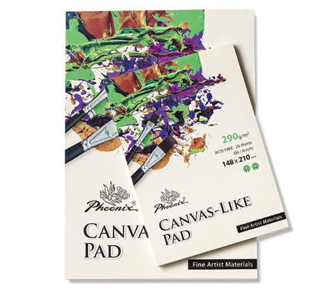 A4 art pad with a canvas-like texture, perfect for oil and acrylic painting, featuring 20 durable sheets.