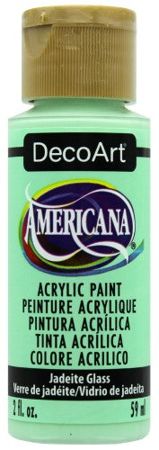 Vibrant Americana Acrylics 2oz Jadeite Glass paint for crafts and art, ideal for various surfaces and easy cleanup.