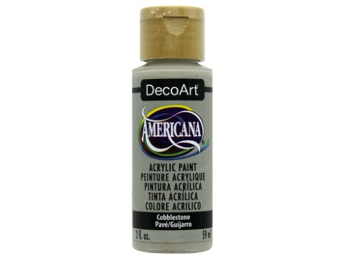 Americana Acrylics 2oz Cobblestone: versatile paint for smooth blending, durable matte finish, ideal for various surfaces and projects.