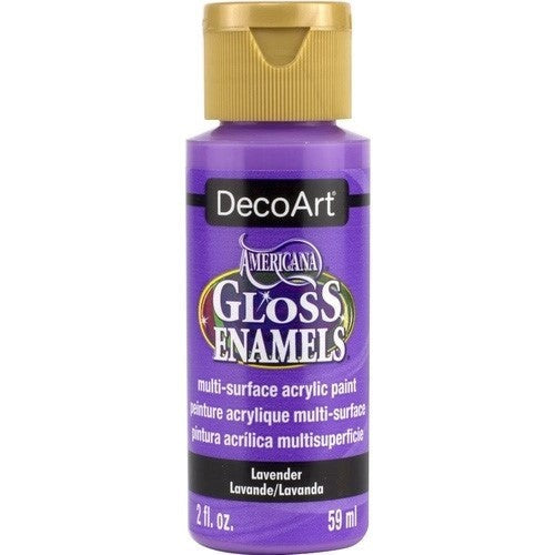 Americana Gloss Enamel 2oz in Lavender, perfect for multi-surface arts and crafts, delivering vibrant, long-lasting color.