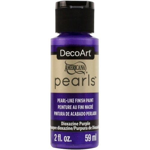 Americana Pearls 2oz Dioxazine Purple offers a vibrant pearlescent finish for art and crafts, perfect for various surfaces.