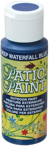 Acrylic Patio Paint in Deep Waterfall Blue, perfect for outdoor projects with a durable, water-based formula.