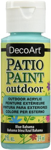 2oz Blue Bahama patio paint, perfect for transforming outdoor spaces with a vibrant, durable, and easy-to-clean finish.