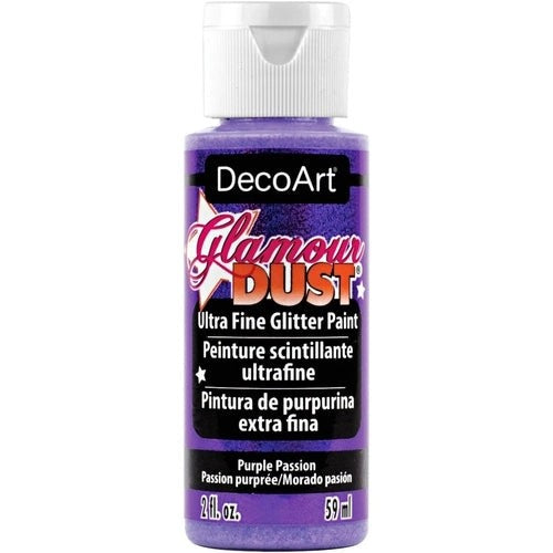 Glamour Dust 2oz Purple Passion: ultra-fine glitter paint for adding rich purple sparkle to crafts and decor projects.