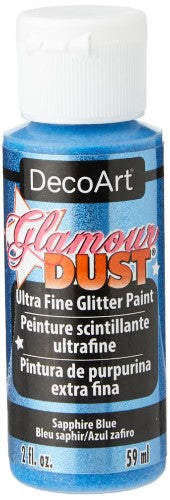 Glamour Dust 2oz Sapphire Blue: ultra-fine glitter paint for dazzling sparkle on crafts, home decor, and DIY projects.