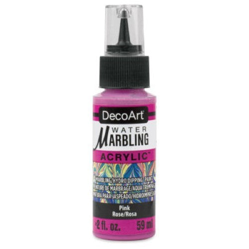 DecoArt Water-Marbling Paint in vibrant PINK, perfect for creating unique marbled designs on various surfaces.