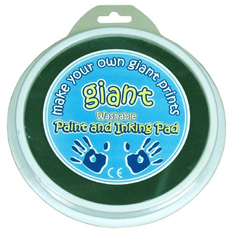 Giant 15cm green paint pad, ideal for mess-free painting with various tools, perfect for kids and adults.