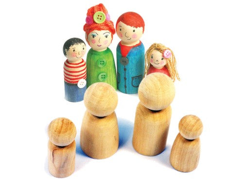 Anthony Peters Wooden People Family Pack Of 8