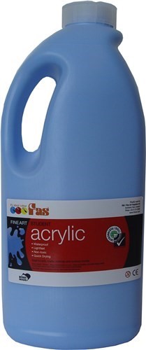 Fas Student Acrylic 2LTR in Cobalt Blue, a vibrant, non-toxic paint ideal for students and artists, perfect for various techniques.