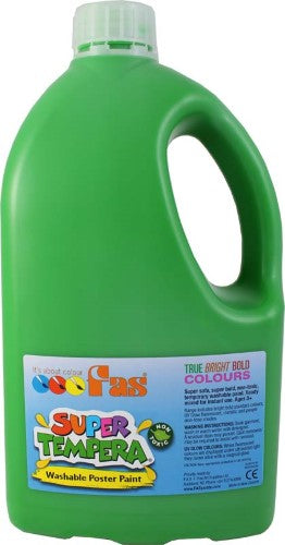 Fas Super Tempera 2ltr Leaf - non-toxic poster paint with vibrant colors, ideal for classrooms and creative projects.