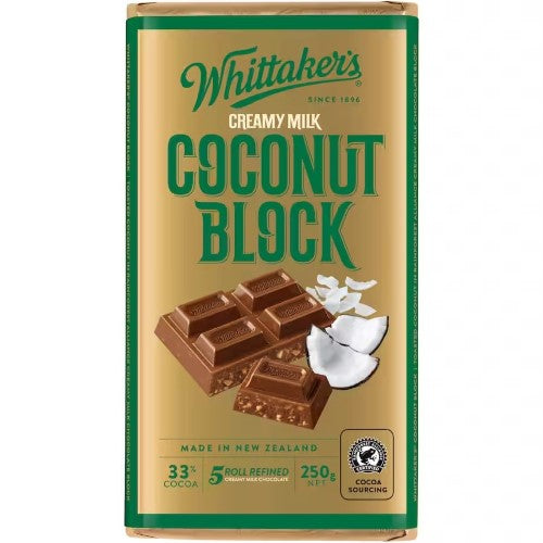 Whittaker's Block Coconut 250g ( 12 Pack )