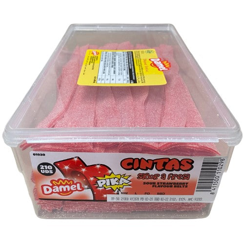Damel Sour Strawberry Belts ( 210 Pack )