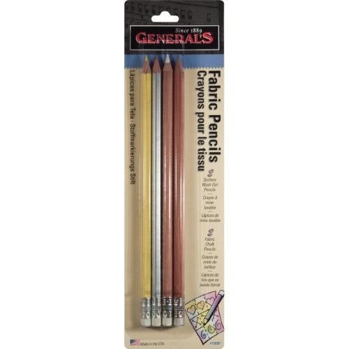 Fabric Pencil Assorted (4pc Blister)