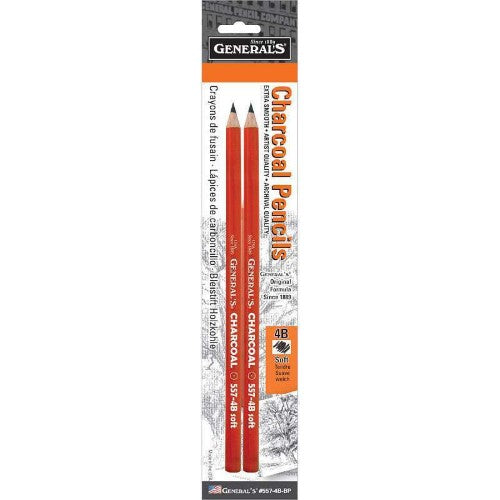 Charcoal Pencil 4B set in blister pack for rich, smooth drawing; ideal for artists, students, and mixed media projects.